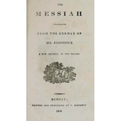 283 - 'The Messiah', by Friedrich Gottlieb Klopstock, translated from the German and published by C Bright... 