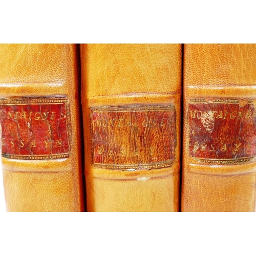 284 - 'Essays of Michael Seigneur de Montaigne', translated to English by Charles Cotton, in three volumes... 