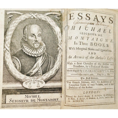 284 - 'Essays of Michael Seigneur de Montaigne', translated to English by Charles Cotton, in three volumes... 