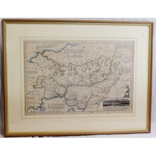 289 - Thomas Kitchin (1718 - 1784) 'An accurate map of Carmarthenshire drawn from an actual survey with va... 