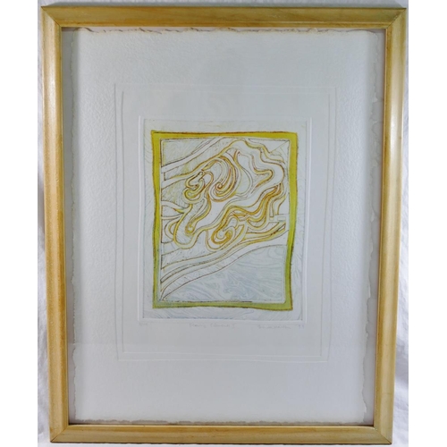 296 - Brenda Hartill (b.1943)+ 'Flowing Elements I' Embossed etching Signed, titled and numbered 3/100 to ... 