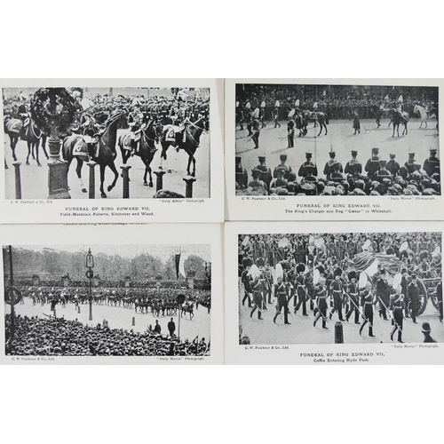 75 - A collection of 12 postcards depicting the funeral of King Edward VII in 1910, published by C W Faul... 