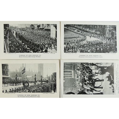 75 - A collection of 12 postcards depicting the funeral of King Edward VII in 1910, published by C W Faul... 