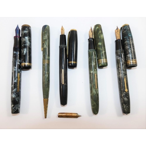 79 - A Conway Stewart 58 fountain pen with 14 carat gold nib, a Burnham B59 fountain pen with 14 carat go... 