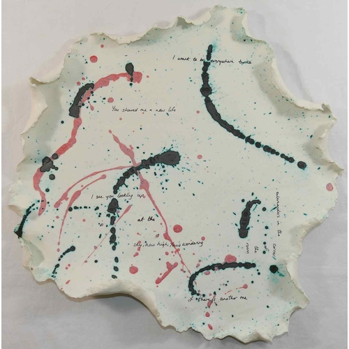 317 - Alice Underhill (20th/21st Century British)+ A ceramics plaque entitled 'Five Salamanders', with rai... 