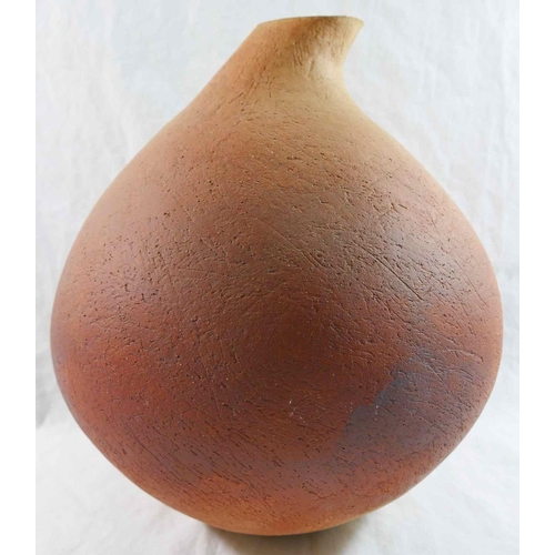 318 - Andy Phillips (20th/21st Century British)+ A smoke fired pottery vessel with textured finish, and a ... 