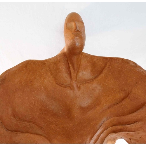 325 - Tony Allen (20th/21st Century British)+ A large terracotta male wraith or abstract of a naked winged... 