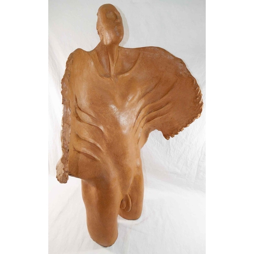 325 - Tony Allen (20th/21st Century British)+ A large terracotta male wraith or abstract of a naked winged... 