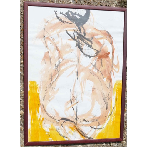 332 - Agnieszka Dabrowska (20th/21st Century Polish)+ 'Nude Back' Ink and watercolour Unsigned 75.5cm x 55... 