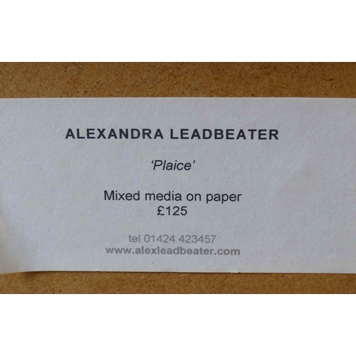 336 - Alexandra Leadbeater (20th/21st Century British)+ 'Plaice' Mixed media on paper Signed lower right 3... 