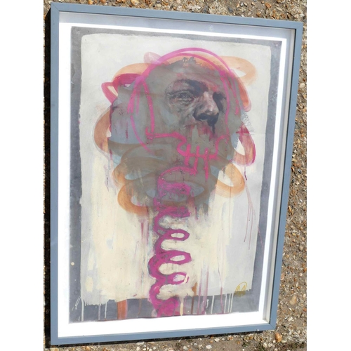 337 - Robert Sample (20th/21st Century British)+ 'No. 5' Oil on paper Signed lower right 83cm x 59cm Frame... 