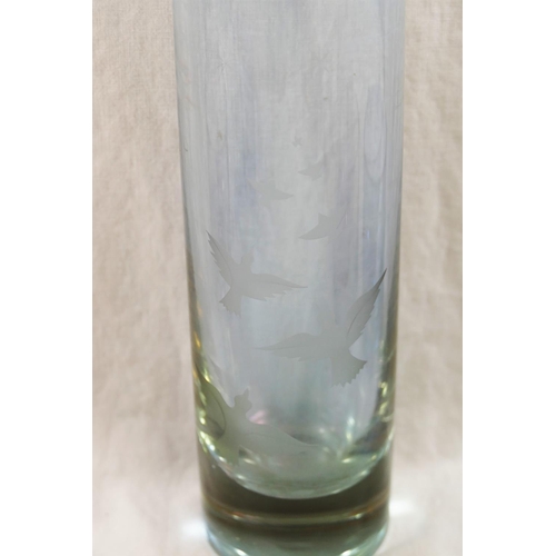 16 - A set of six large Wedgwood hand blown glass mugs, with acid etched factory mark to base, and a cyli... 