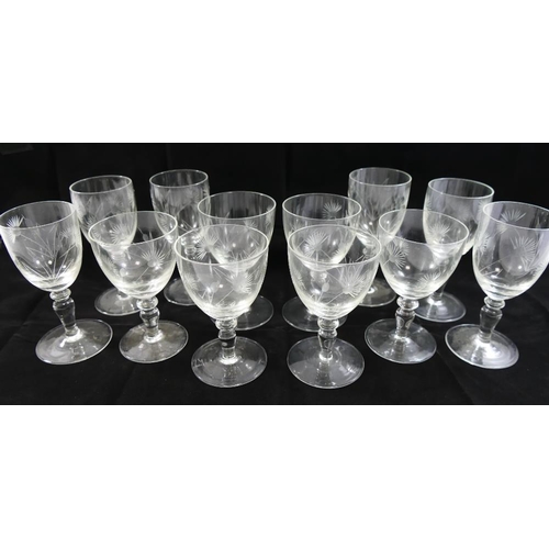 18 - Quantity of Victorian and later drinking glasses including cranberry glass, green glass, wheel engra... 