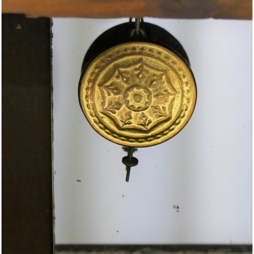 27 - A 19th century rosewood and mother of pearl drop dial wall clock, striking on a gong, by S T Pengell... 