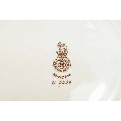 28 - A mid 20th century Royal Doulton 'Minden' pattern part dinner service numbered D5334, comprised of 2... 