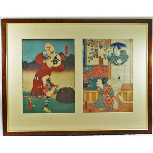 51 - Utagawa Kunisada/Toyokuni III (1789-1865), four Japanese wood block prints of Kabuki,each 35.5cm x 2... 