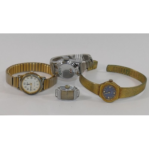 144A - 12 ladies wrist watches including Rotary and Sekonda examples, a Timex stainless steel pedometer and... 