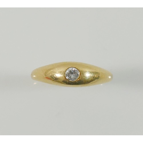 177 - A yellow metal diamond single stone ring, the round brilliant cut stone approximately  0.25 carats, ... 