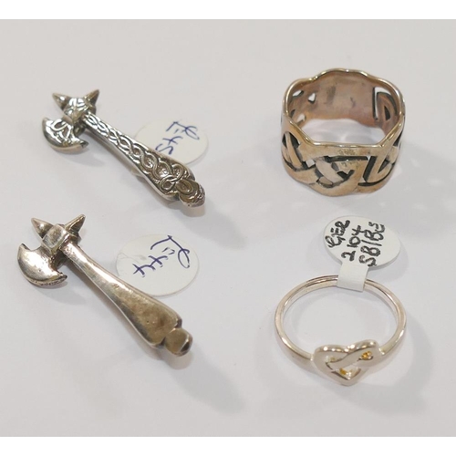 202 - A selection of Celtic silver jewellery and items marked 'silver', '925' and 'sterling', comprised of... 