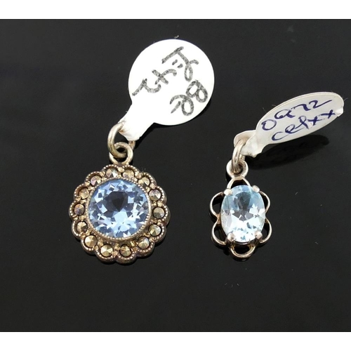 219 - A selection of blue topaz set jewellery including marcasite set examples, comprised of a circular br... 