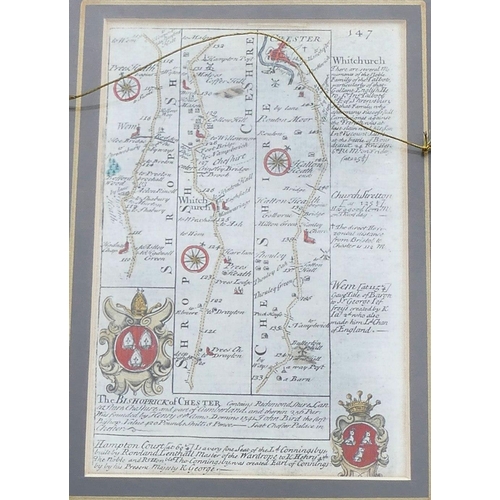 27 - Emmanuel Bowen and John Owen, five 18th century hand coloured maps from 'Britannia Depicta or Ogilby... 