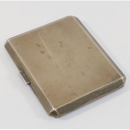 300 - A silver and guilloche powder blue enamel rectangular cigarette case, by Deakin and Francis, Birming... 