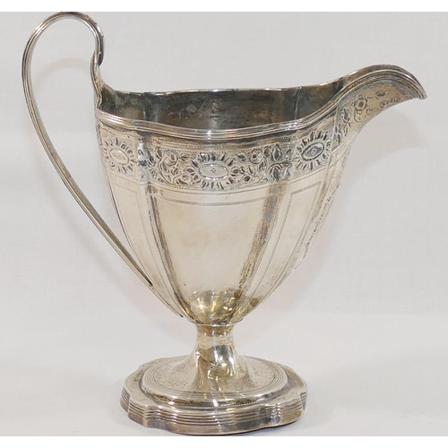 325 - A George III silver pedestal cream jug, London 1813, by Charles Hougham, 13.5cm high, 4.71ozt, 146.6... 