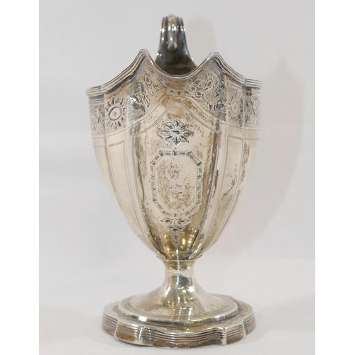 325 - A George III silver pedestal cream jug, London 1813, by Charles Hougham, 13.5cm high, 4.71ozt, 146.6... 