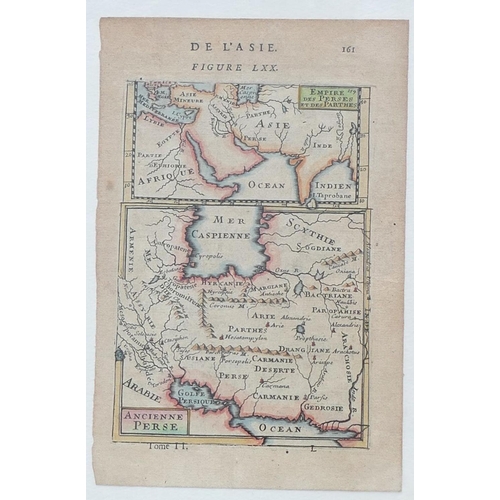 33 - Allain Manesson Mallet, a hand coloured map (pg 161 figure LXX) and engraving (pg 127 Figure XCVII) ... 