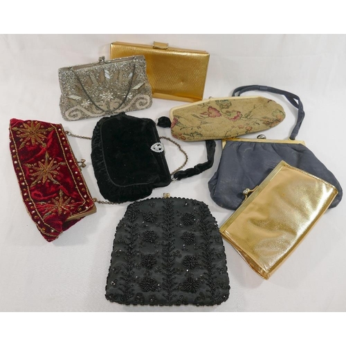 382 - A collection of 17 ladies purses, evening and clutch bags including vintage, beaded and paste set ex... 