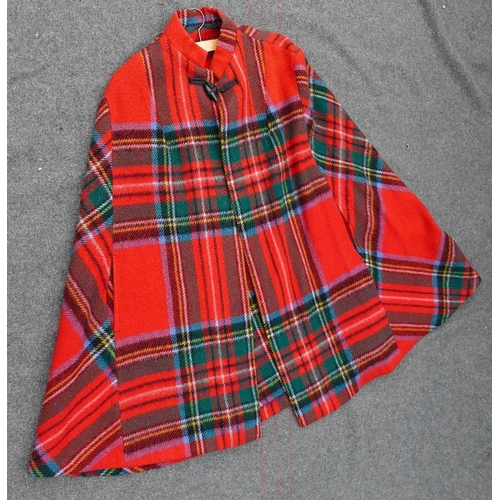 395 - A 1950s/60s ladies tartan cape made by Buchanan's of Dunkeld, Scotland, and a Sidwall of London ladi... 