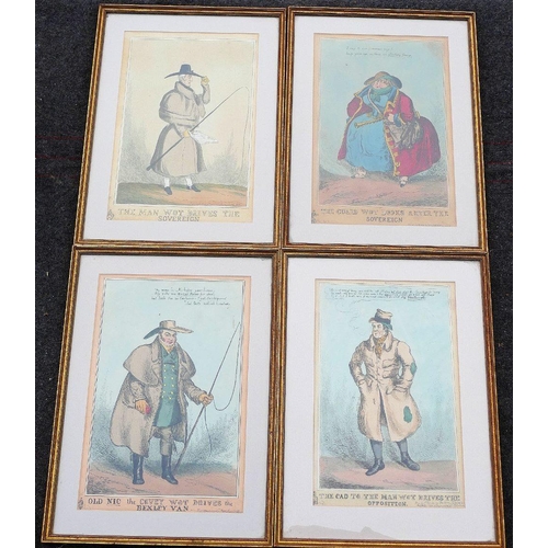 40 - A collection of 13 19th century caricatures: Robert Cruikshank x 4 including 'The Guard as looks art... 