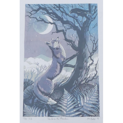 46 - Martin Truefitt-Baker (21st Century British), 'The Fox on the Mountain', limited edition linocut pri... 