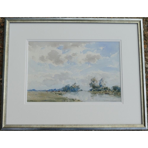 75 - Arthur Gerald Ackermann (1876-1960), 'The Ouse, Ely', watercolour, signed lower left, 23cm x 35.5cm,... 