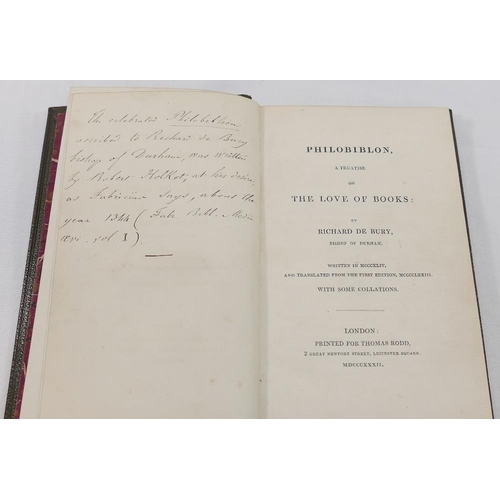 8 - Richard de Bury, 'Philobiblon, a treatise on the love of books', translated from the first edition, ... 