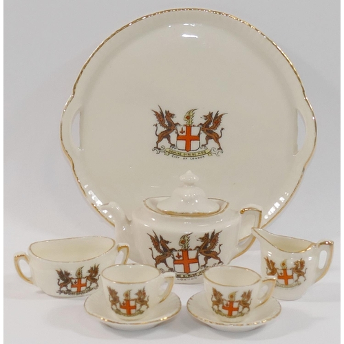 347 - A collection of crested china, including a Vienna City of London teaset, a Willow Art Eton vase, a D... 