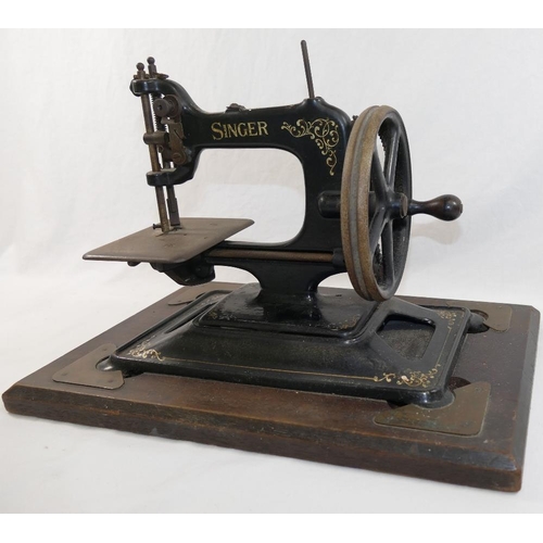 A Singer Manufacturing Company model 30K chain stich sewing machine, on ...