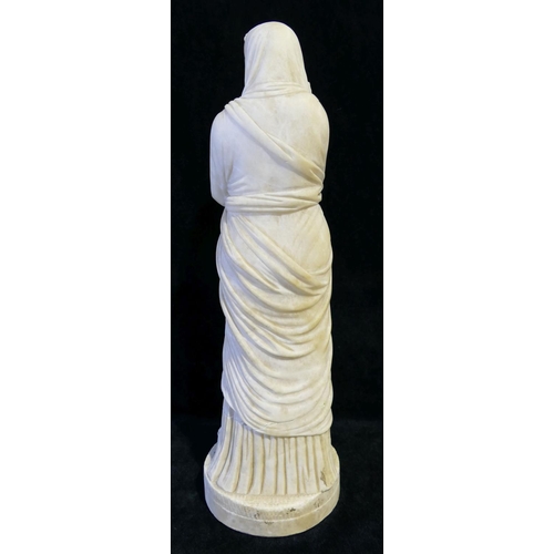 194A - A carved alabaster figure of Livia Drusilla, wife of Ceasar Augustus, after the antique, 37cm high