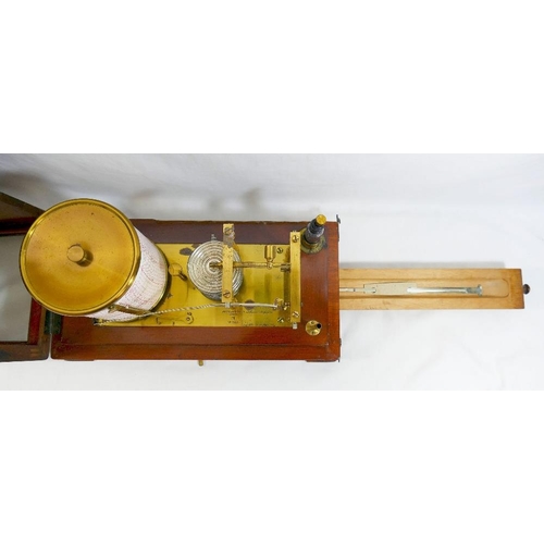 209 - A Wilson, Warden & Co barograph, numbered 2166, with seven vacuum sections and brass frame, housed i... 