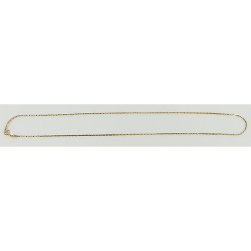 20A - An Italian yellow metal Boston link chain, 57cm long, stamped '14K', 8g gross