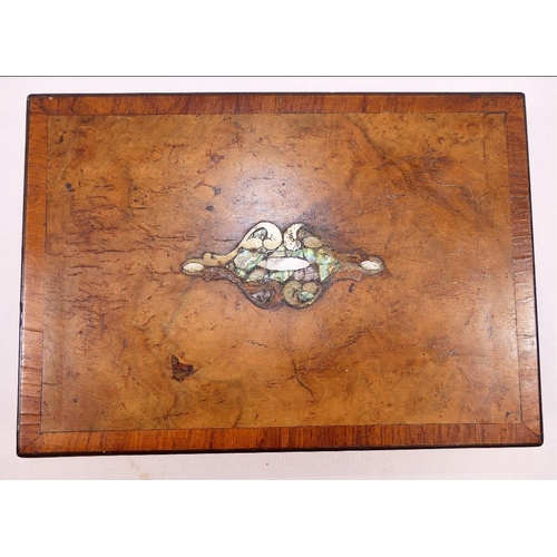 211 - THIS LOT HAS BEEN WITHDRAWN - A 19th century burr walnut inlaid box, 24.5cm x 17.5cm x 7cm high and ... 