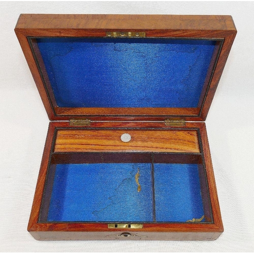 211 - THIS LOT HAS BEEN WITHDRAWN - A 19th century burr walnut inlaid box, 24.5cm x 17.5cm x 7cm high and ... 