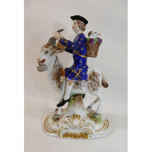 226 - A pair of late 18th/early 19th century Derby porcelain figures of the Welch Tailor and his wife, eac... 