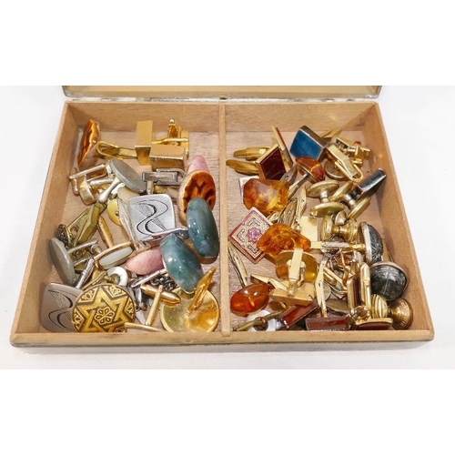 28A - An assortment of paste set jewellery, amber items, vintage and other jewellery, cufflinks and watche... 