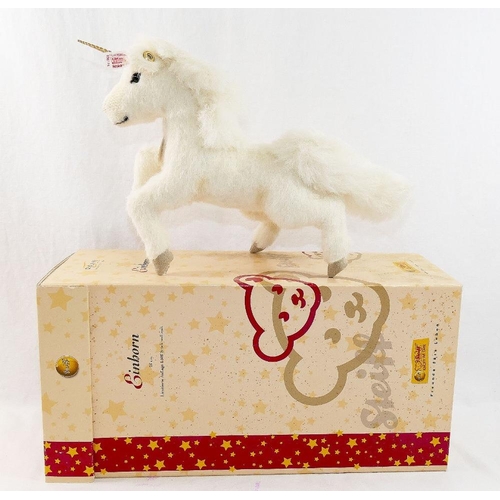 290 - A modern limited edition Steiff unicorn, with ear tag and certificate numbered 00366 (of 1500), 31cm... 