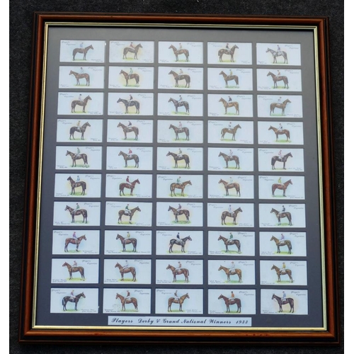 301 - A set Players Cigarettes 'Derby and Grand National Winners', set of 50 framed within double glazed m... 