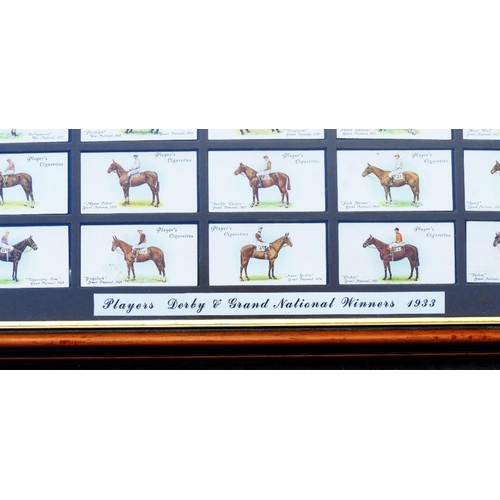 301 - A set Players Cigarettes 'Derby and Grand National Winners', set of 50 framed within double glazed m... 