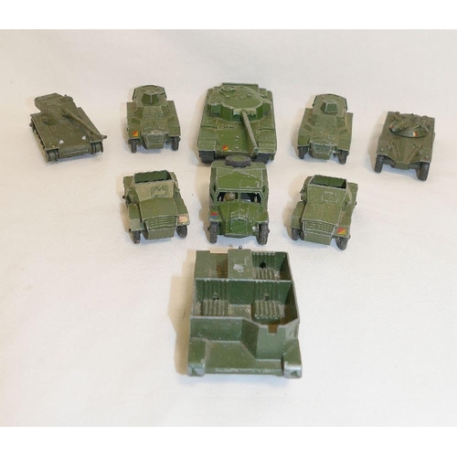 306 - A collection of 15 Dinky military vehicles including a Dinky Supertoys Centurion tank and Medium Art... 