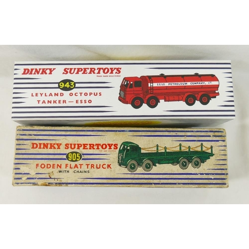 307 - A Dinky Supertoys 905 Foden flat truck with chains, 18.5cm long, boxed, and a Mattel Dinky Supertoys... 