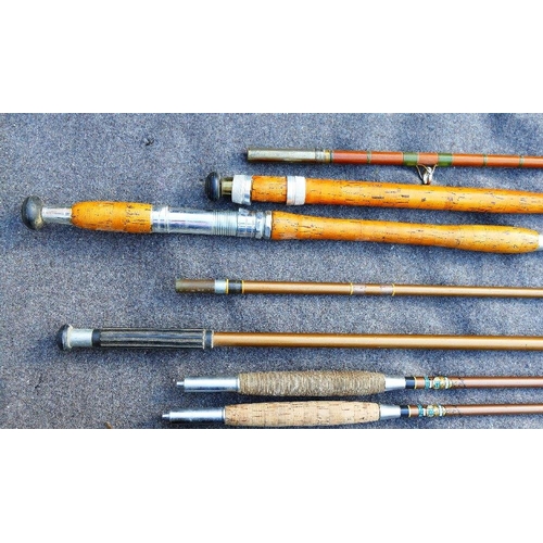 321 - A collection of ten sea and boat fishing rods including a Hardy Sidewinder No. 2 and another No.3,... 